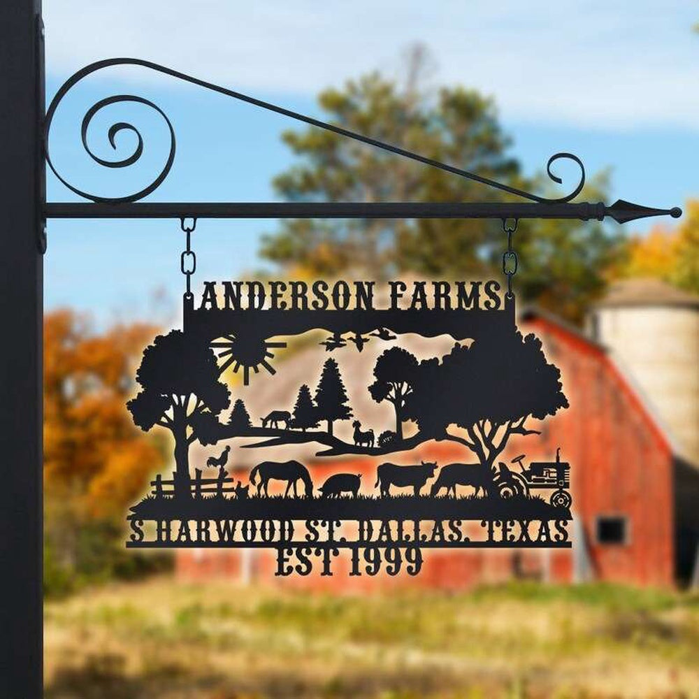 Farm Metal Sign, Life On A Farm Farmhouse Animal Customized Farm Metal Sign
