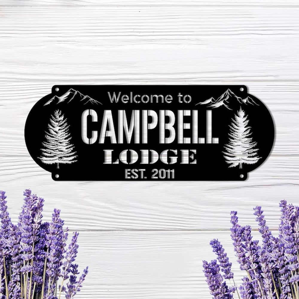 Farm Metal Sign, Lodge Mountain Cabin Custom Metal Signs Cottage Decor