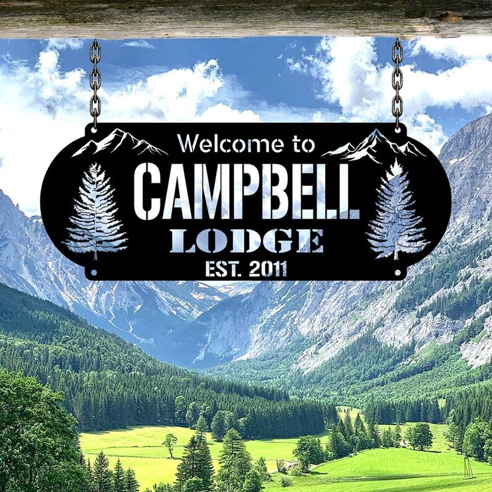 Farm Metal Sign, Lodge Mountain Cabin Custom Metal Signs Cottage Decor