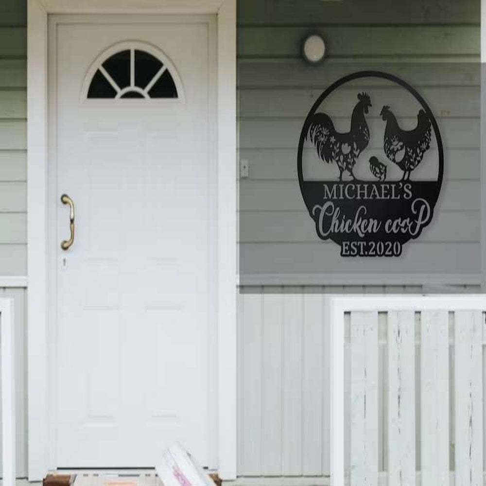 Farm Metal Sign, Metal Chicken Coop Sign Personalized Farm Metal Sign Rooster House Decor