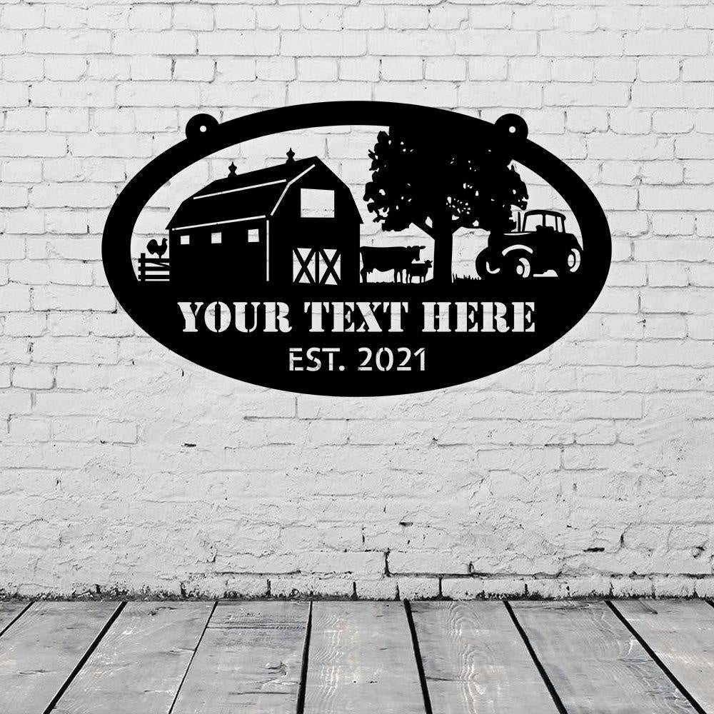Farm Metal Sign, Metal Farm Sign, Barn Tractor Cow Cattle Ranch Sign, Barn Sign, Farmhouse Decor, Personalized Metal Farm Signs
