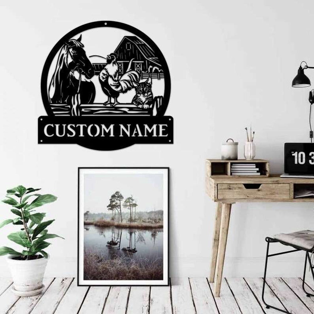 Farm Metal Sign, Metal Farm Sign Personalized Family Name Sign Farm Ranch Farmhouse Decor