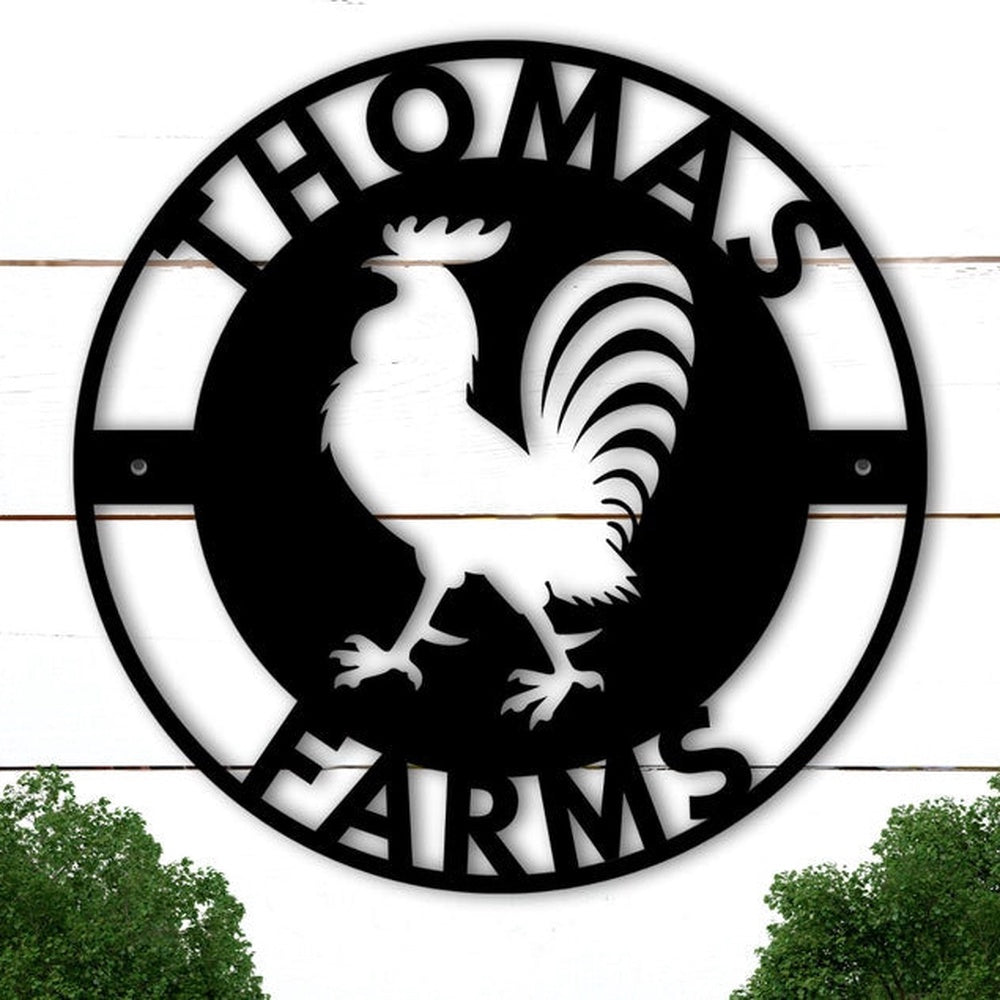 Farm Metal Sign, Metal Farm Sign, Personalized Farm Metal Sign, Rooster Metal Sign, Chicken Coop Sign, Personalized Metal Farm Signs