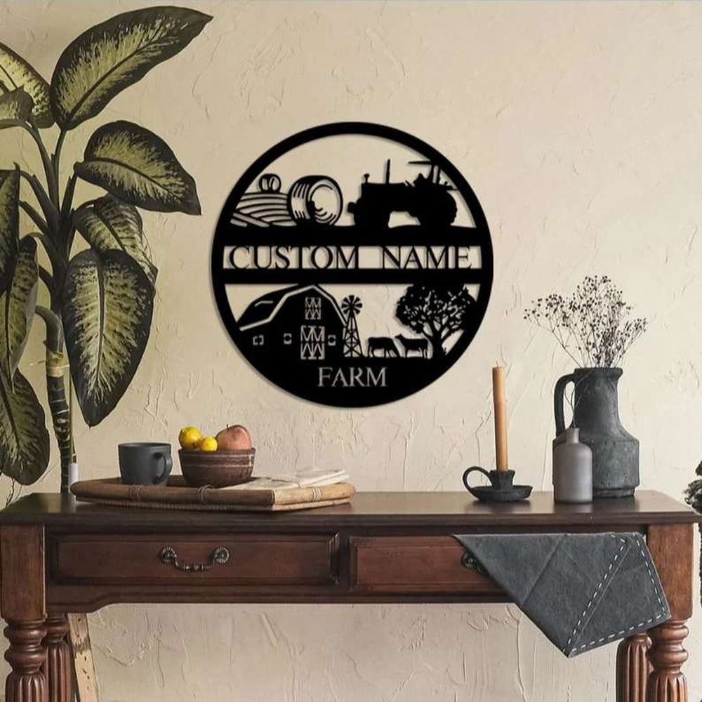 Farm Metal Sign, Metal Farm Sign Tractor Ranch Farmhouse Outdoor Custom Farm Sign