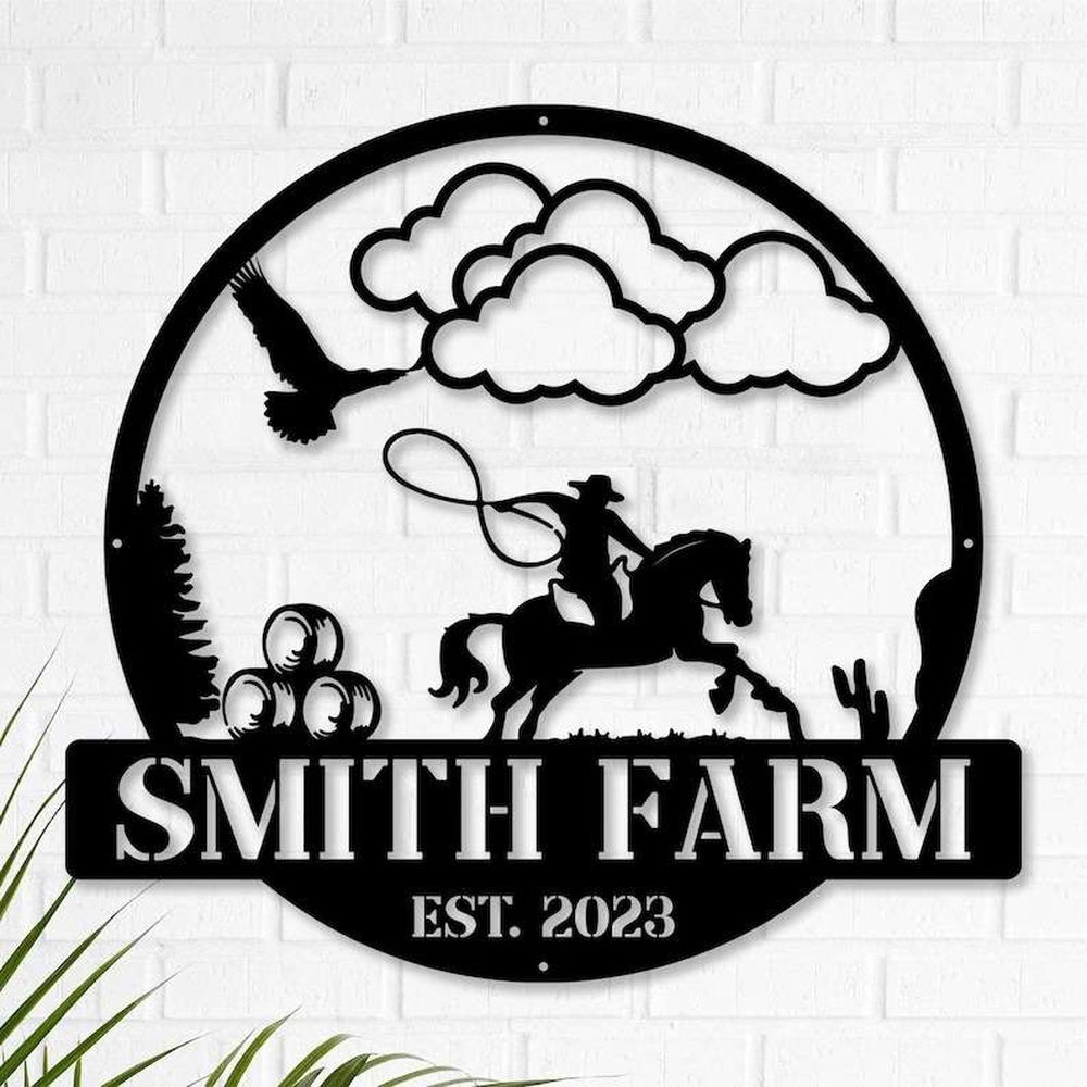 Farm Metal Sign, Metal Farmhouse Name Sign Farm Horse Lover Custom Sign