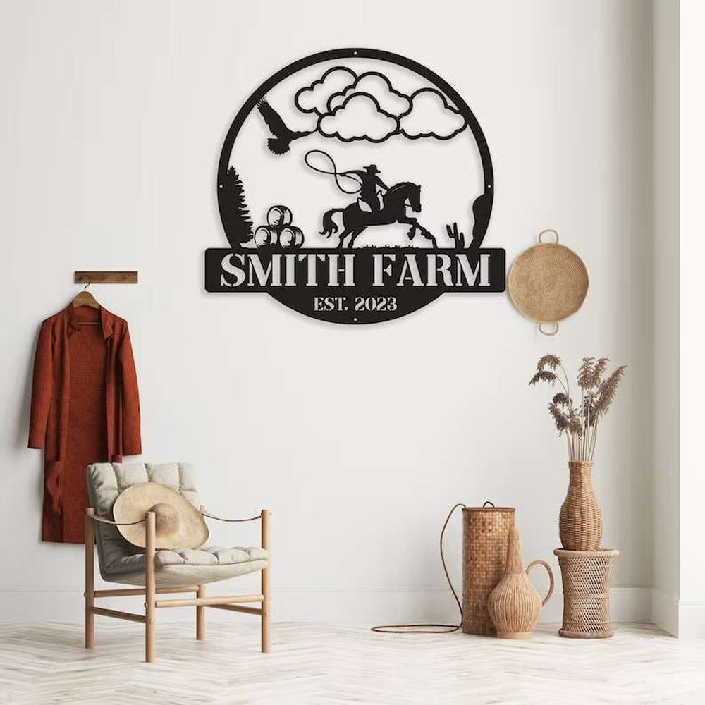 Farm Metal Sign, Metal Farmhouse Name Sign Farm Horse Lover Custom Sign