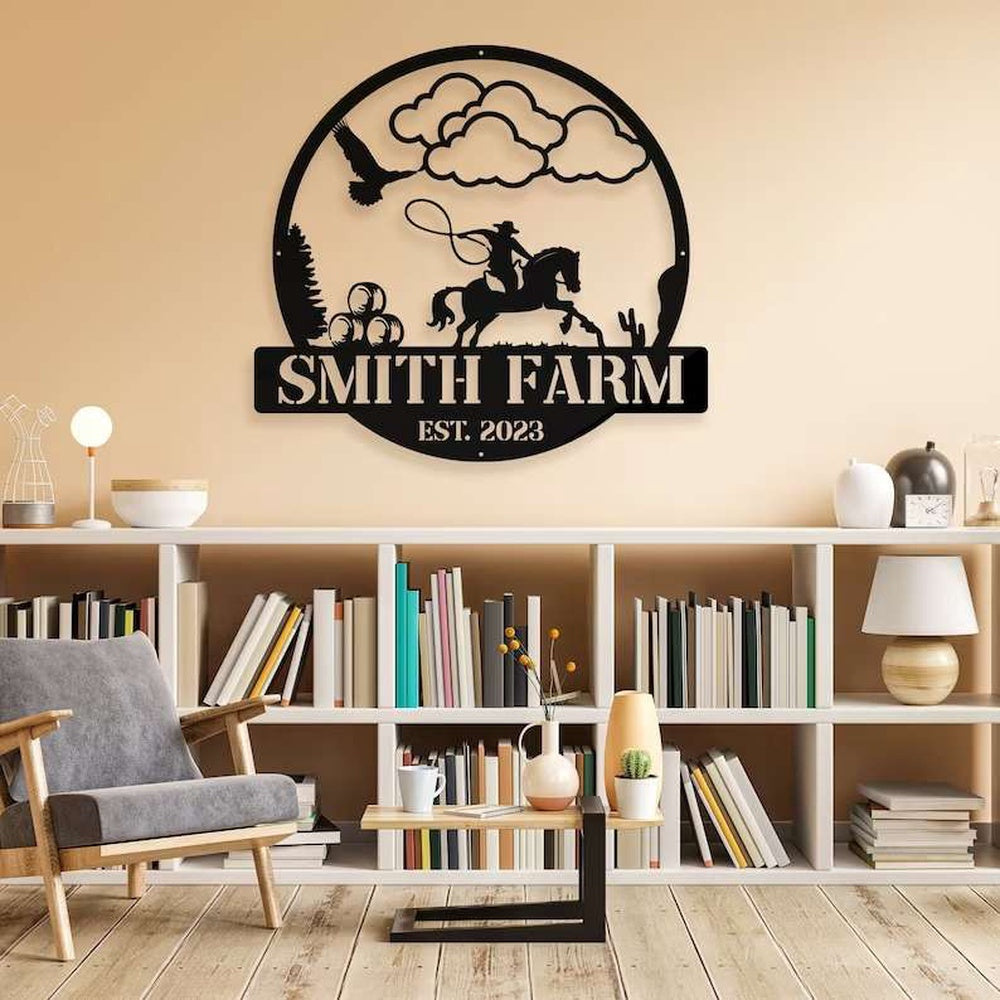 Farm Metal Sign, Metal Farmhouse Name Sign Farm Horse Lover Custom Sign
