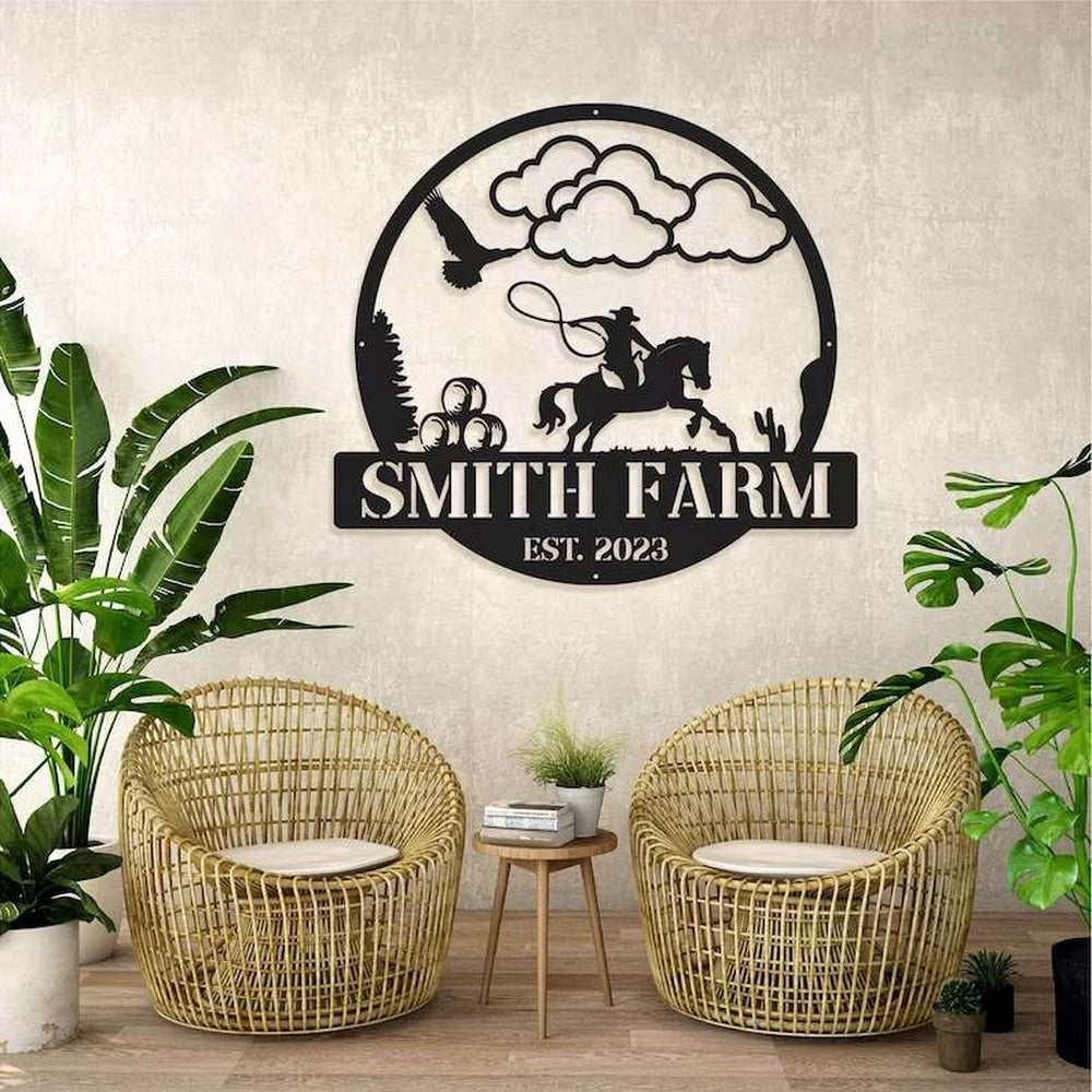 Farm Metal Sign, Metal Farmhouse Name Sign Farm Horse Lover Custom Sign
