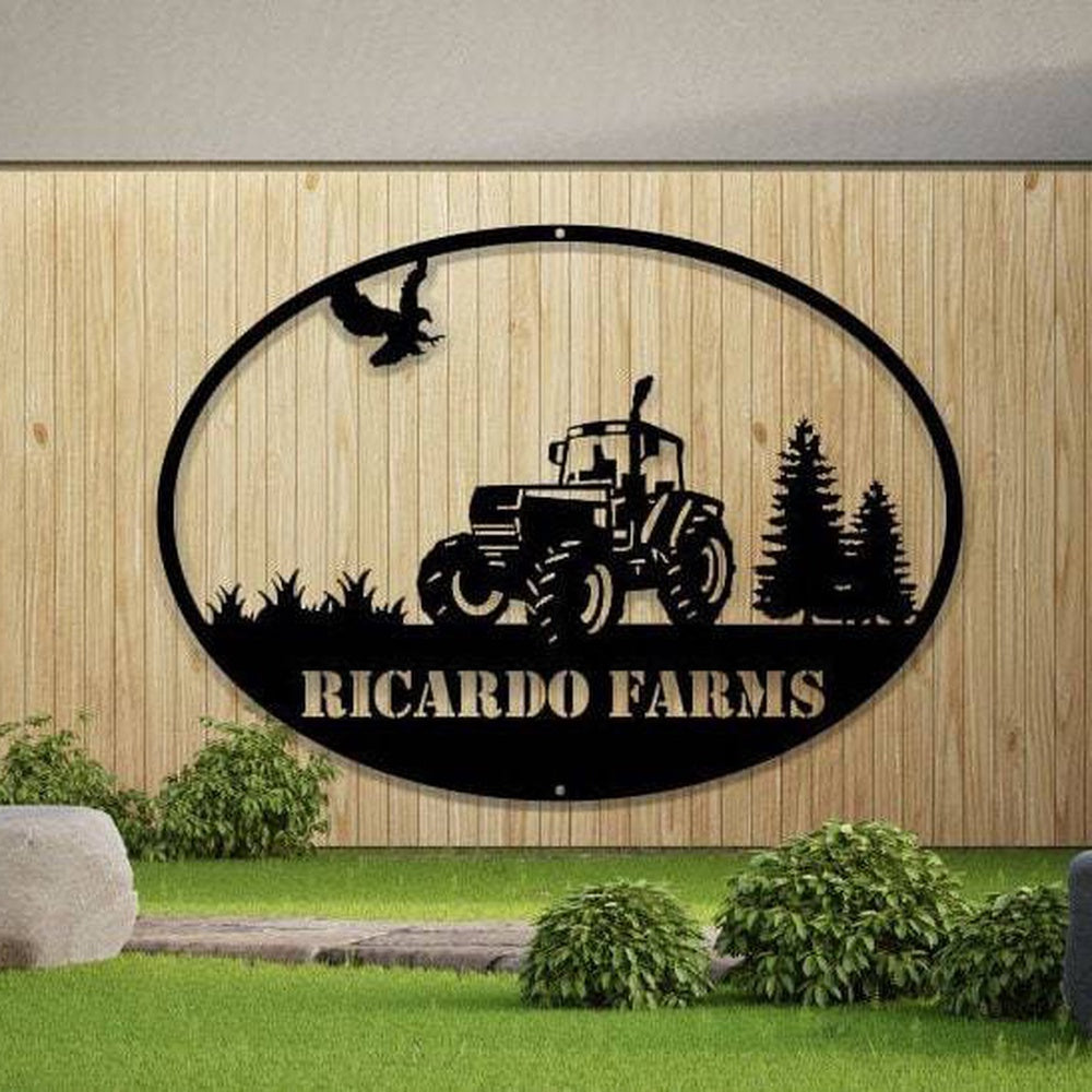 Farm Metal Sign, Metal Tractor Sign , Monogram, Farm Sign, Metal Name Sign, Wedding Monogram, Personalized Metal Farm Signs