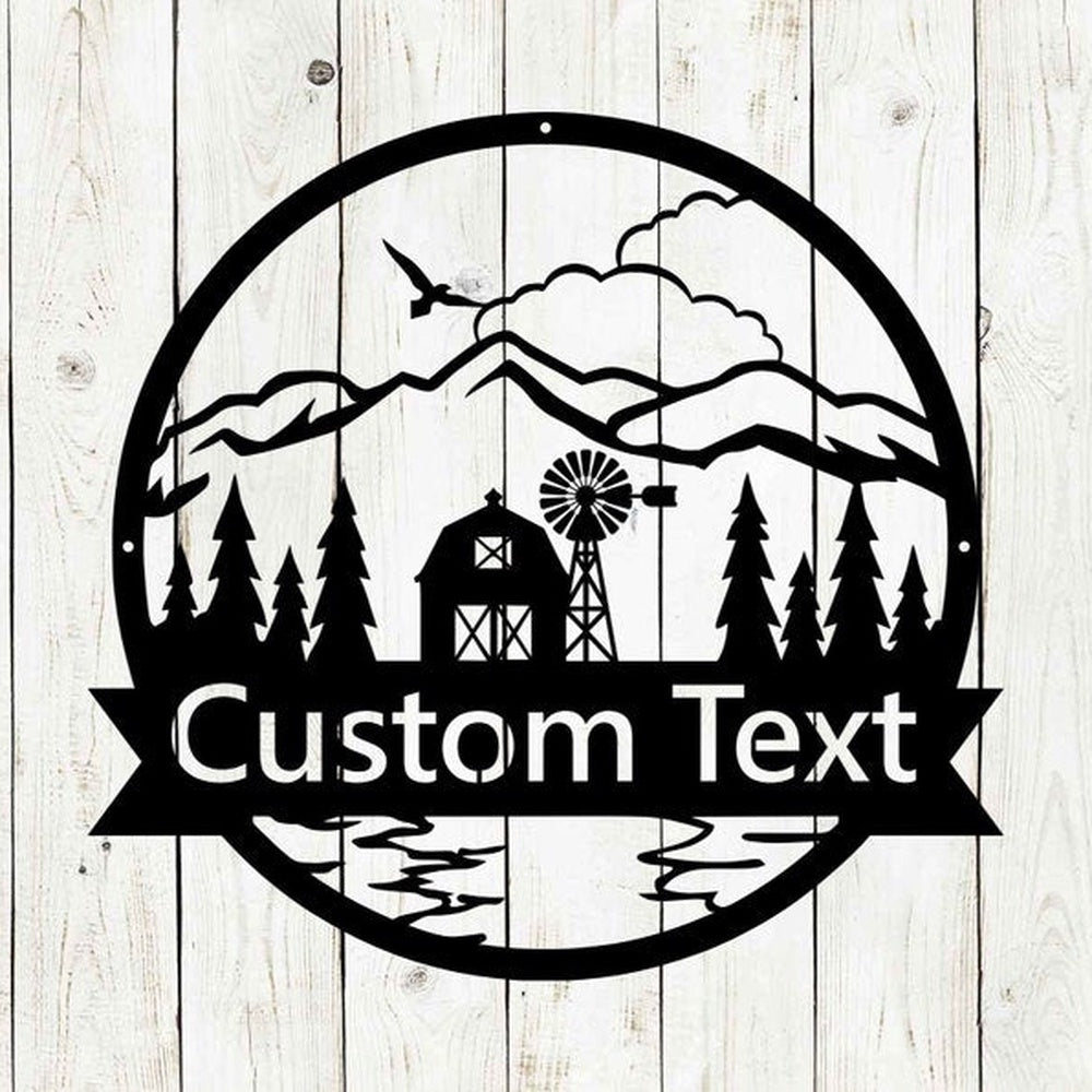 Farm Metal Sign, Mountain Barn Monogram Steel Sign, Custom Sign, Monogram Sign, Personalized Metal Farm Signs