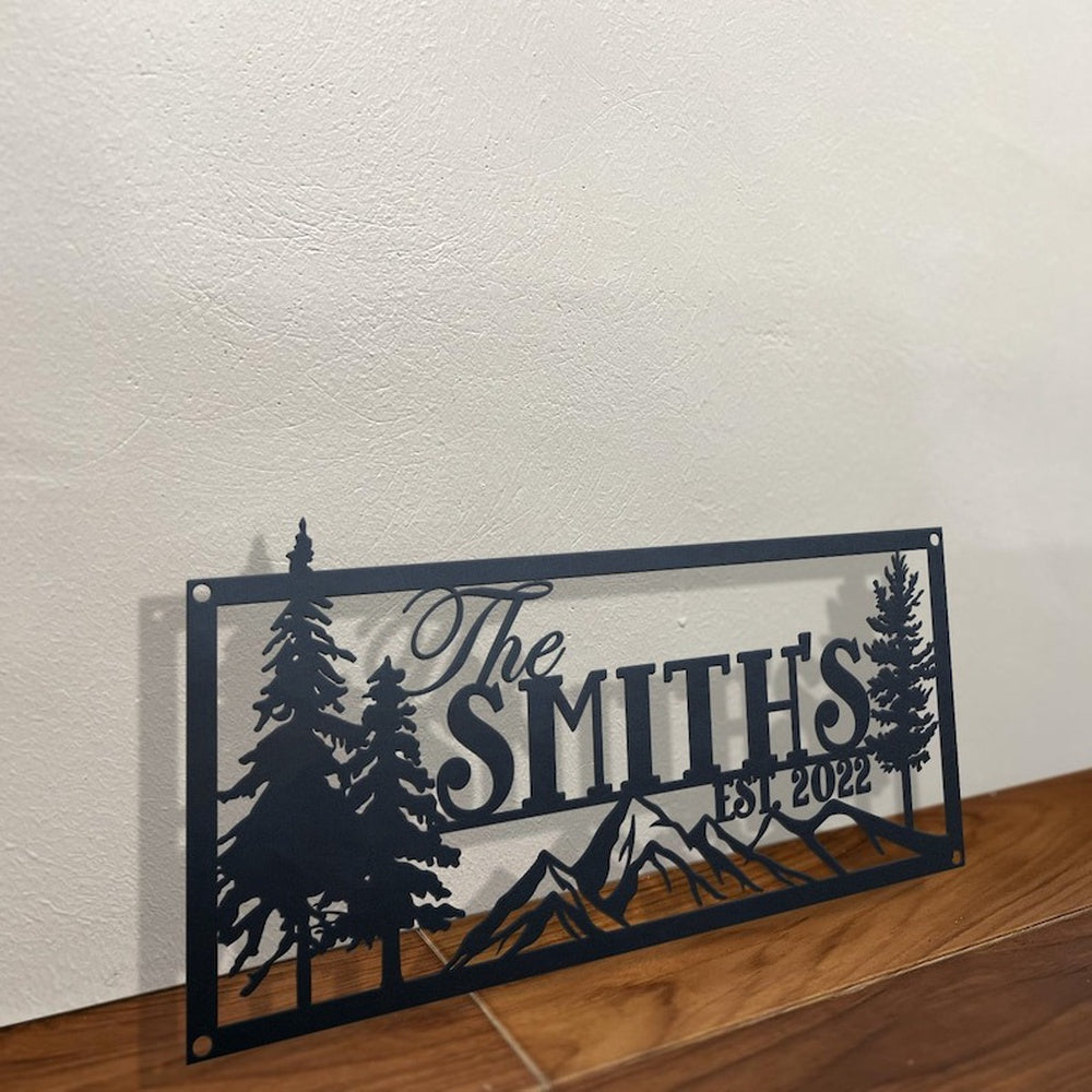 Farm Metal Sign, Mountain Forest Last Name Custom Metal Signs