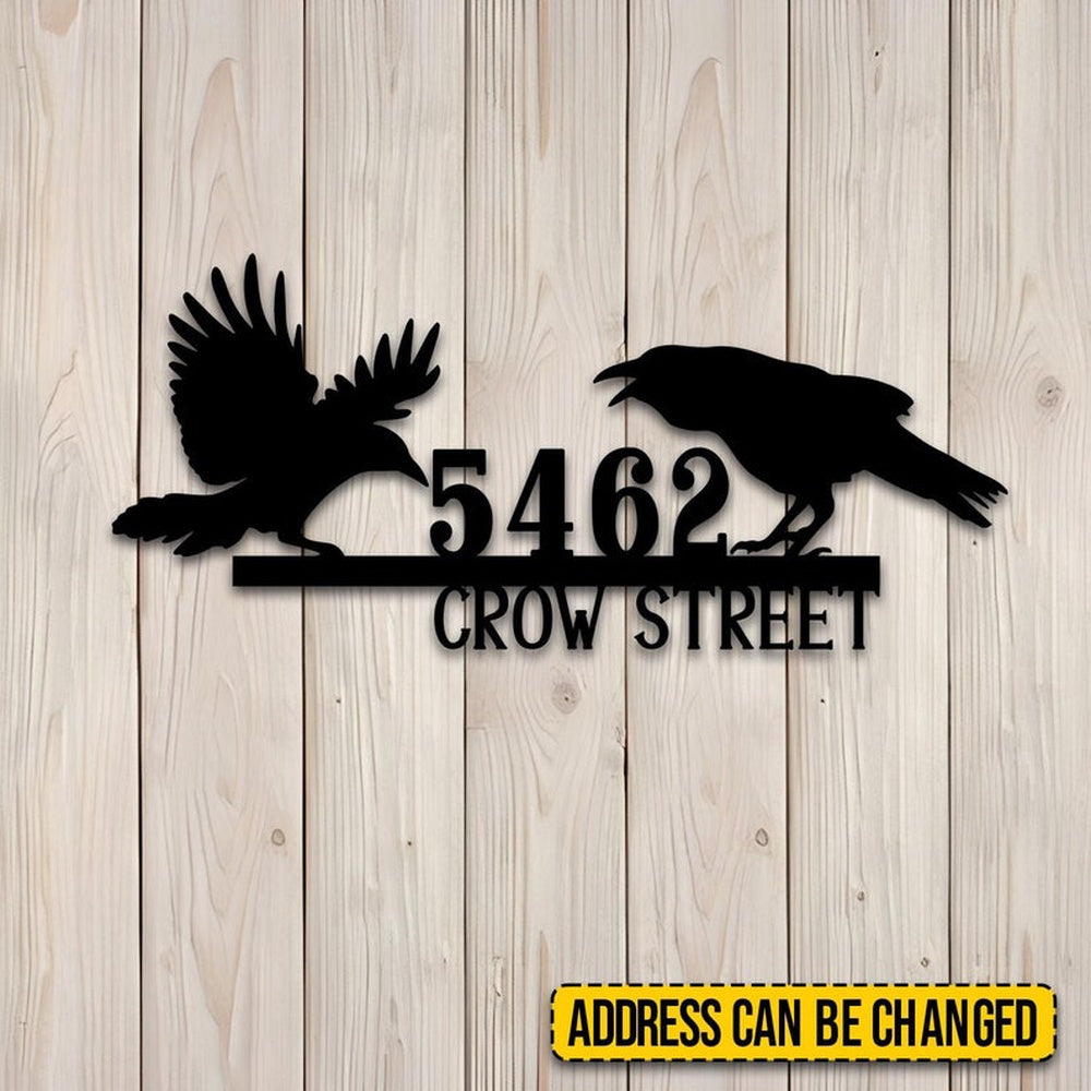 Farm Metal Sign, Old Crow Ranch Customized Address Sign Crow Metal Sign Power Coated Laser Cut