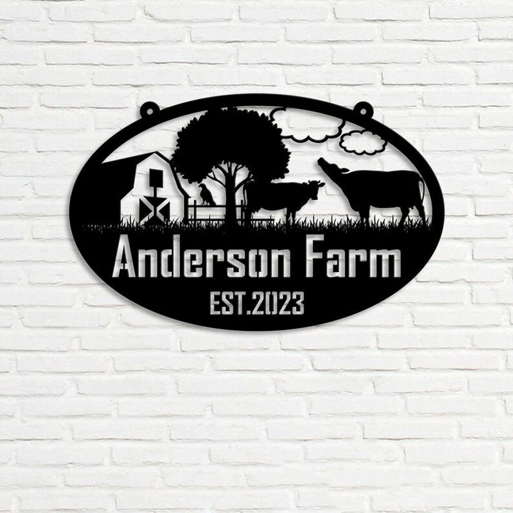 Farm Metal Sign, Outdoor Cow Farm Welcome Farm Animals Custom Metal Signs