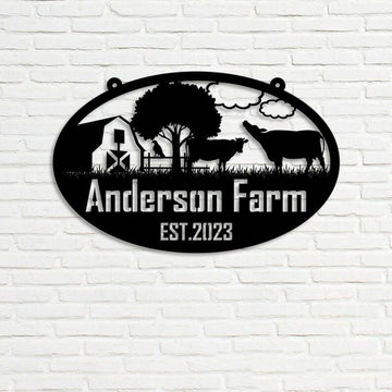 Farm Metal Sign, Outdoor Cow Farm Welcome Farm Animals Custom Metal Signs