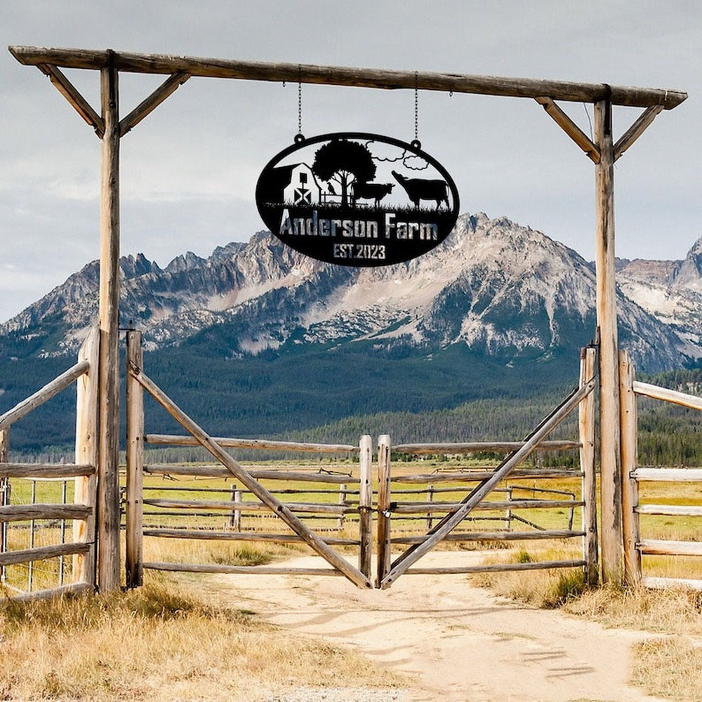 Farm Metal Sign, Outdoor Cow Farm Welcome Farm Animals Custom Metal Signs