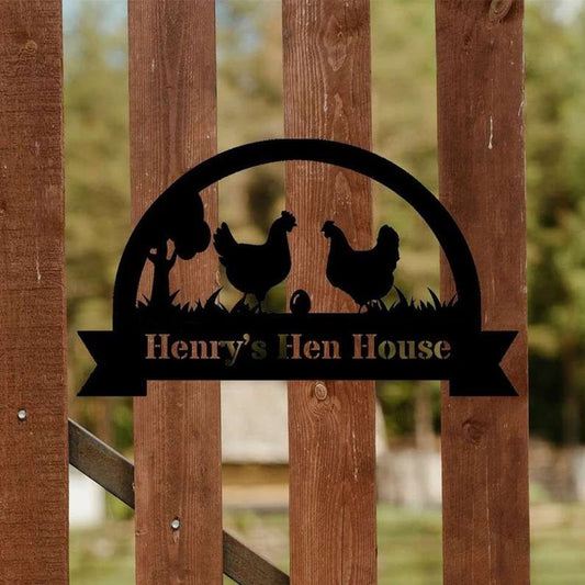Farm Metal Sign, Personalized Chicken Farm Hen House Chicken Coop Metal Sign