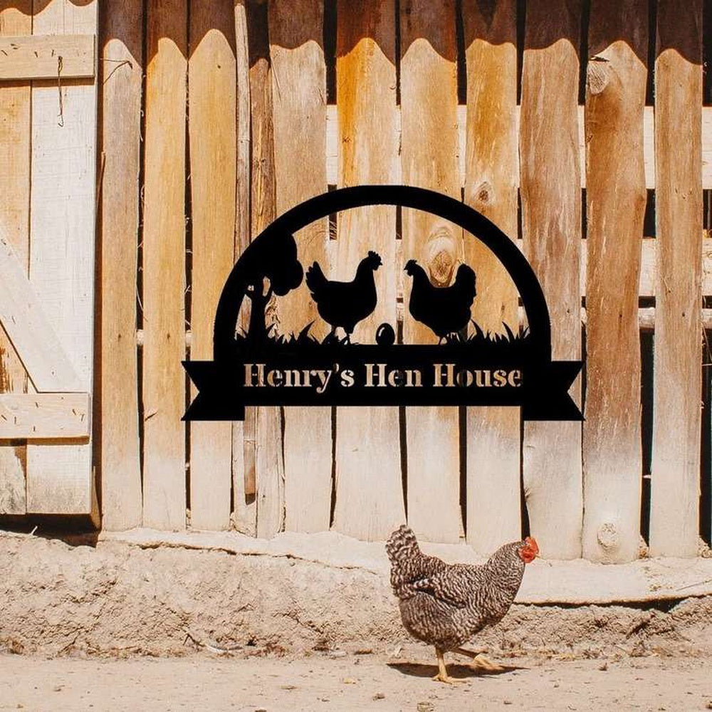 Farm Metal Sign, Personalized Chicken Farm Hen House Chicken Coop Metal Sign