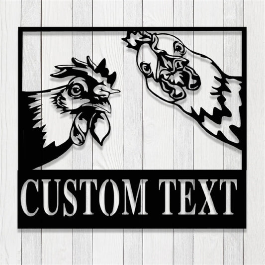 Farm Metal Sign, Personalized Chicken Farm Metal Signs Housefarm Wall Art Rustic Farm Decor