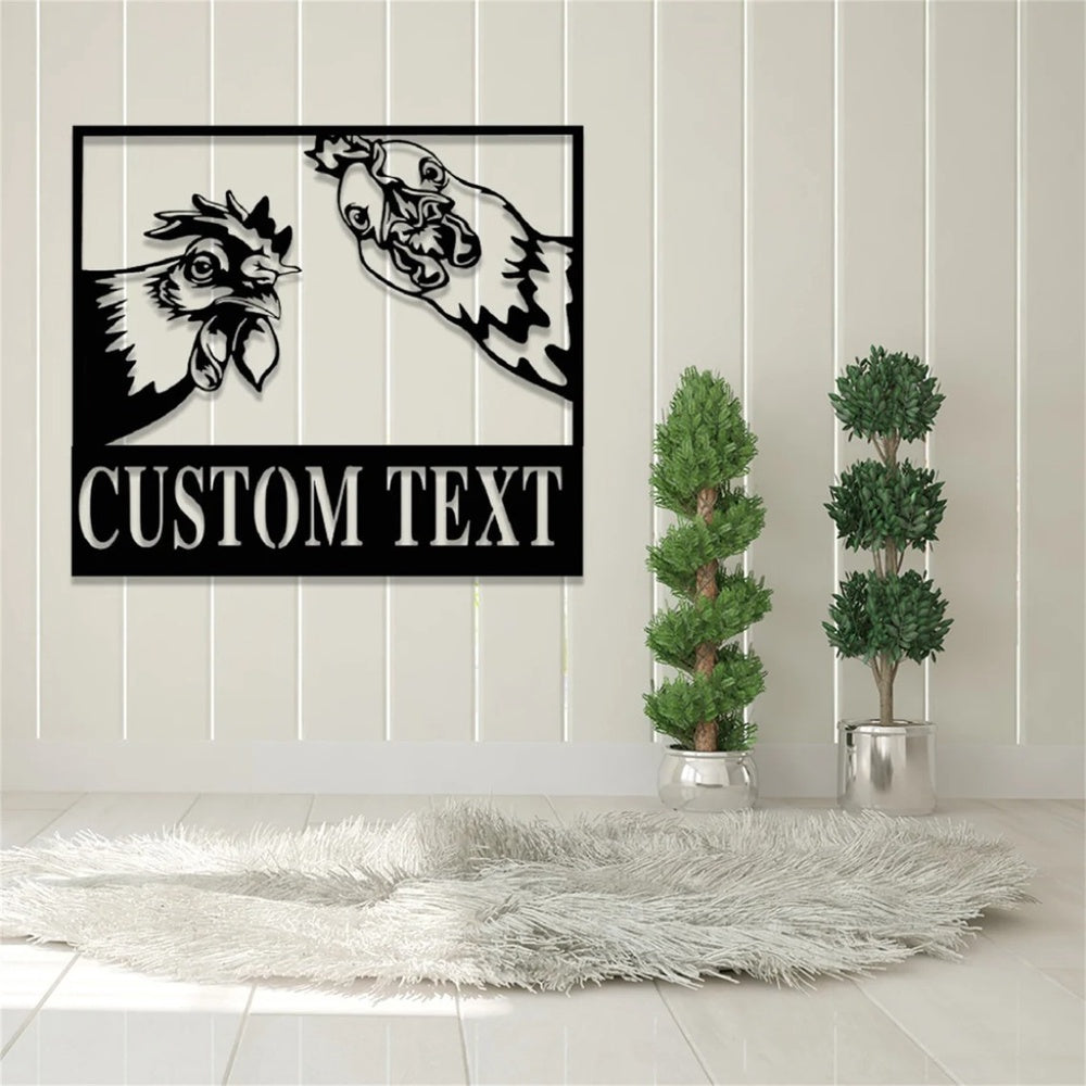 Farm Metal Sign, Personalized Chicken Farm Metal Signs Housefarm Wall Art Rustic Farm Decor