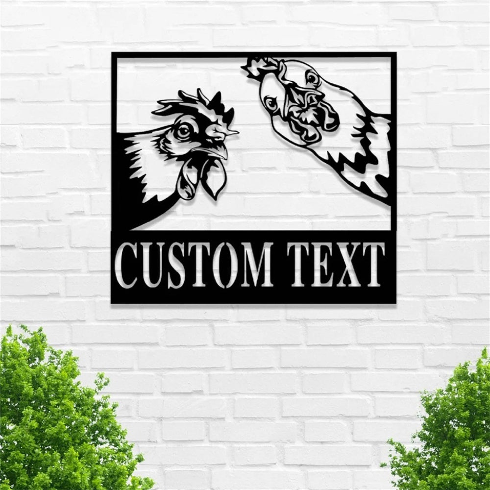 Farm Metal Sign, Personalized Chicken Farm Metal Signs Housefarm Wall Art Rustic Farm Decor