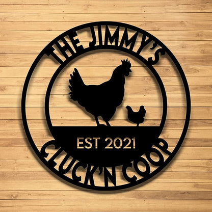 Farm Metal Sign, Personalized Cluck'n Coop Sign, Metal Chicken Coop Sign HouseFarm Decor