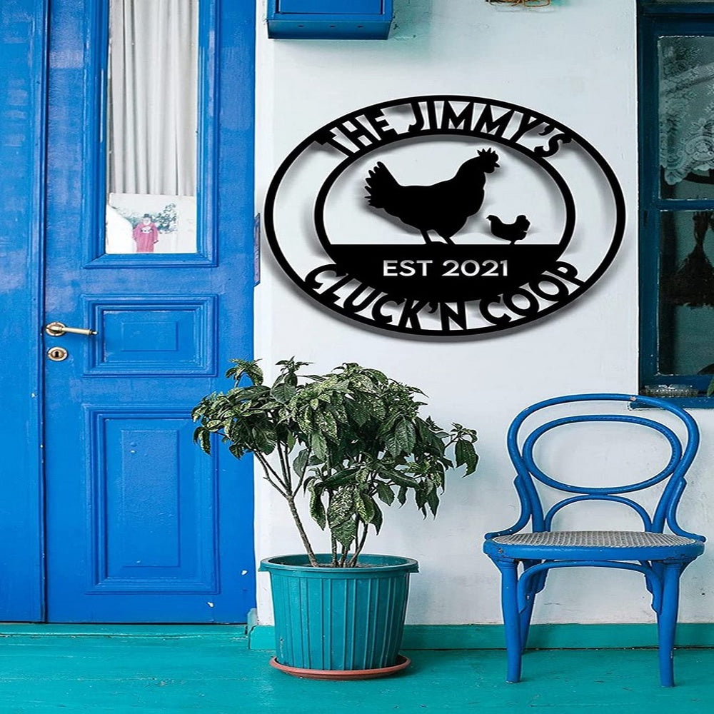 Farm Metal Sign, Personalized Cluck'n Coop Sign, Metal Chicken Coop Sign HouseFarm Decor