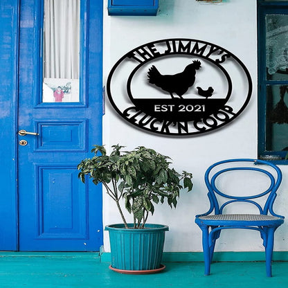 Farm Metal Sign, Personalized Cluck'n Coop Sign, Metal Chicken Coop Sign HouseFarm Decor