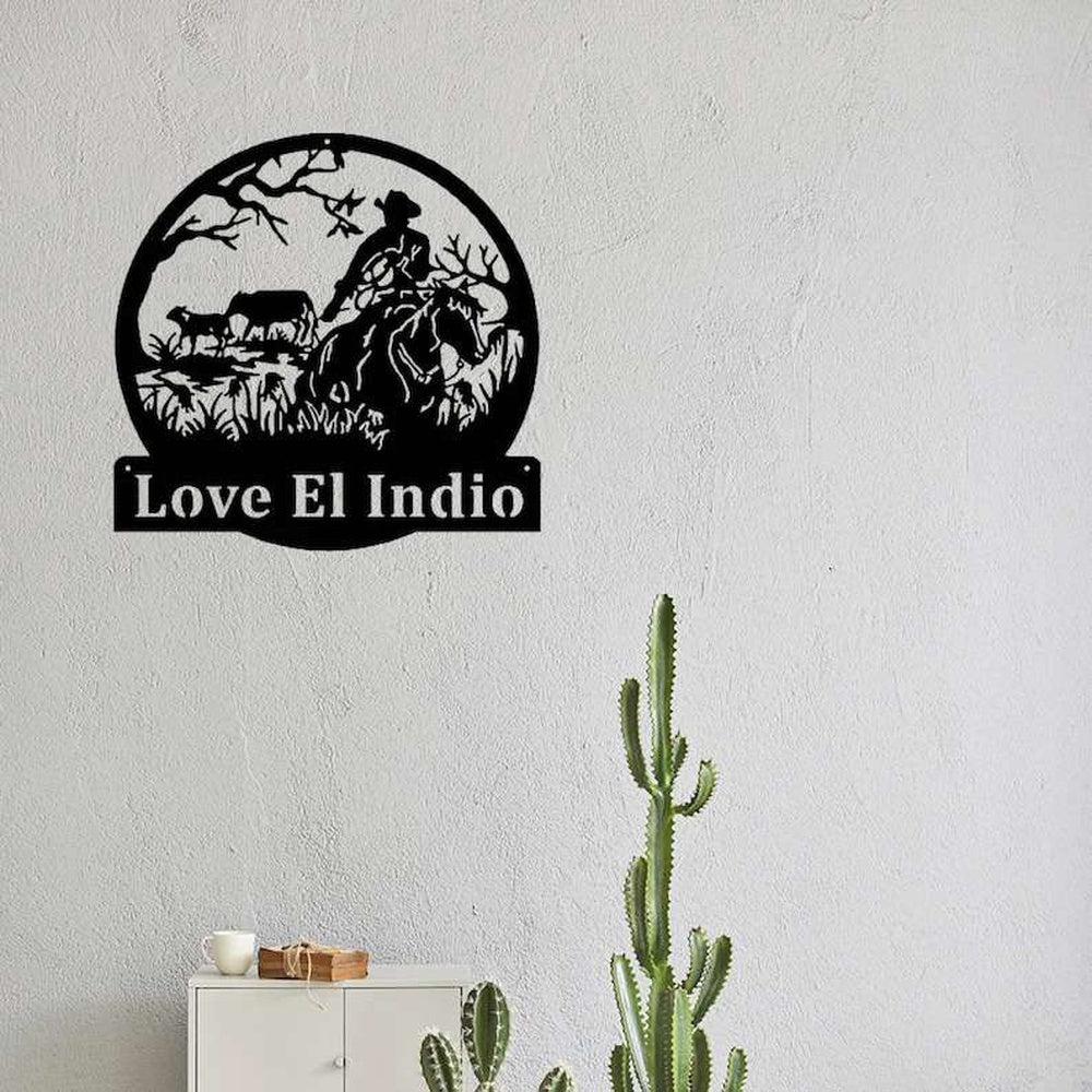 Farm Metal Sign, Personalized Cowboy Farm Metal Sign Farmhouse Cow Horse Ranch Decor