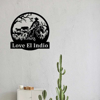 Farm Metal Sign, Personalized Cowboy Farm Metal Sign Farmhouse Cow Horse Ranch Decor