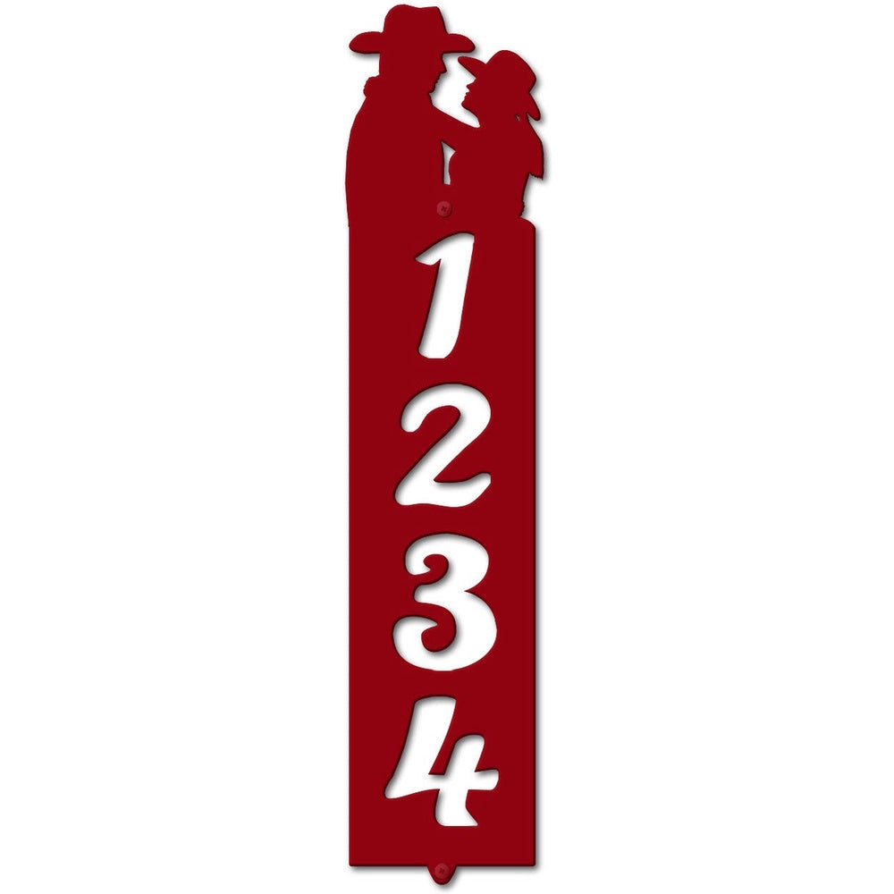 Farm Metal Sign, Personalized Cowboy and Cowgirl Address Sign House Number Plaque Custom Metal Sign