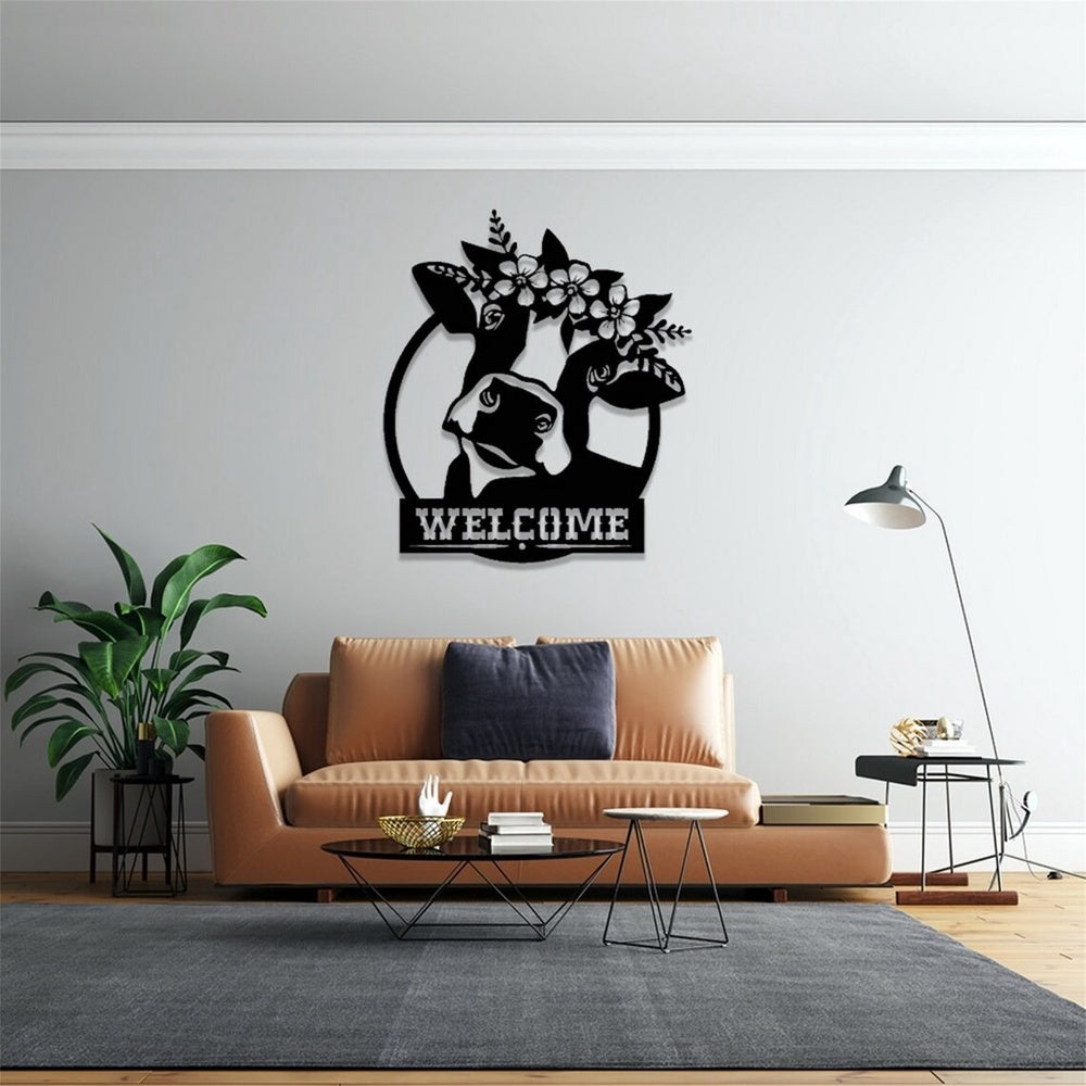 Farm Metal Sign, Personalized Cute Cow Metal Signs Welcome Housefarm Wall Art Rustic Farm Decor