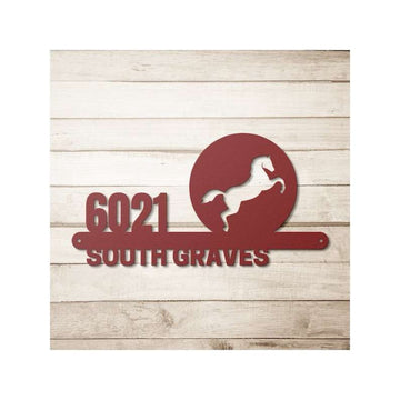 Farm Metal Sign, Personalized Equestrian Address Sign Horse Lovers House Number Plaque Custom Metal Sign