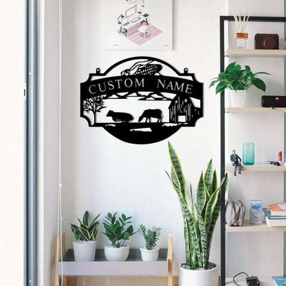 Farm Metal Sign, Personalized Farm Sign Farmhouse Decor Ranch Farmer Metal Sign