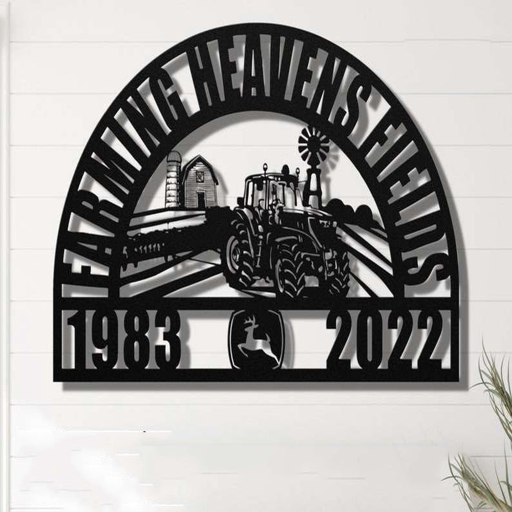 Farm Metal Sign, Personalized Farmer Memorial Yard Stakes Grave Marker Cemetery Decor Farmhouse Wall Decor Metal Sign