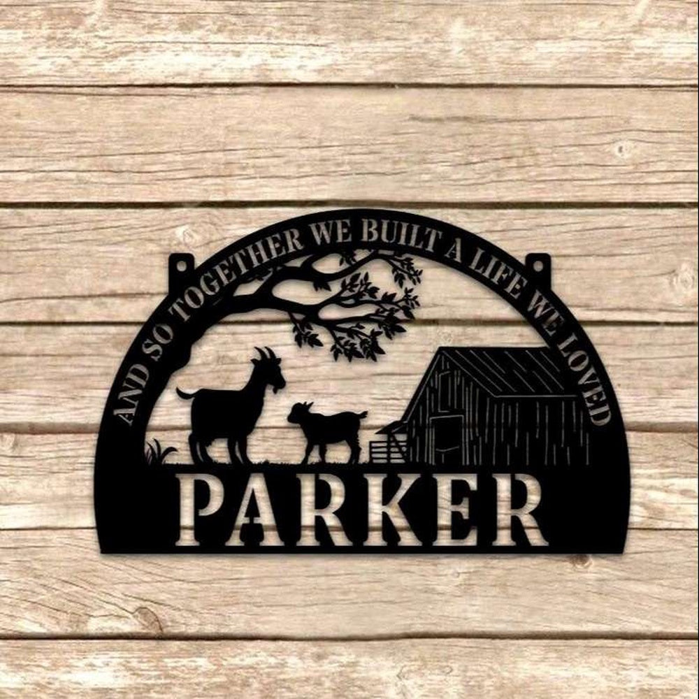 Farm Metal Sign, Personalized Goat Farm Metal Sign - Farmhouse Decor for Farmers Goat Ranch