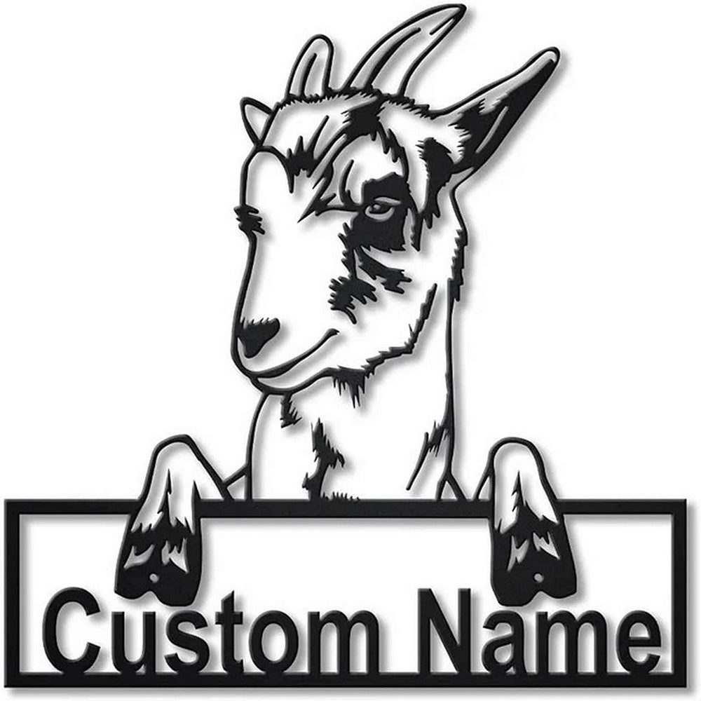 Farm Metal Sign, Personalized Goat Farm Metal Sign Custom Metal Name Signs Decor Wreath Outdoor