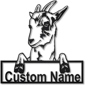 Farm Metal Sign, Personalized Goat Farm Metal Sign Custom Metal Name Signs Decor Wreath Outdoor