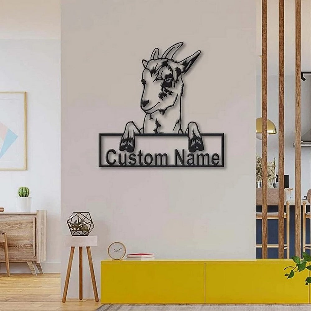 Farm Metal Sign, Personalized Goat Farm Metal Sign Custom Metal Name Signs Decor Wreath Outdoor