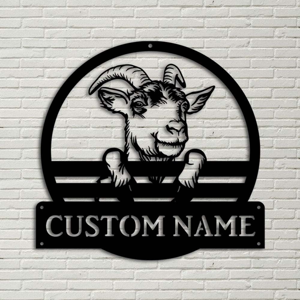 Farm Metal Sign, Personalized Goat Farm Metal Sign Housefarm Decor Outdoor
