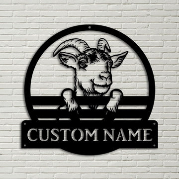 Farm Metal Sign, Personalized Goat Farm Metal Sign Housefarm Decor Outdoor