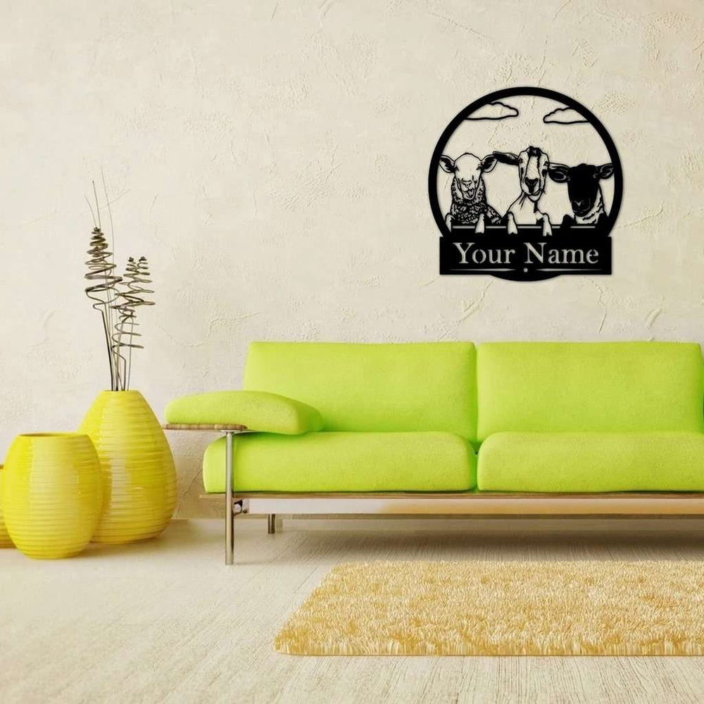 Farm Metal Sign, Personalized Goat Sheep Farm Metal Sign Housefarm Decor Outdoor