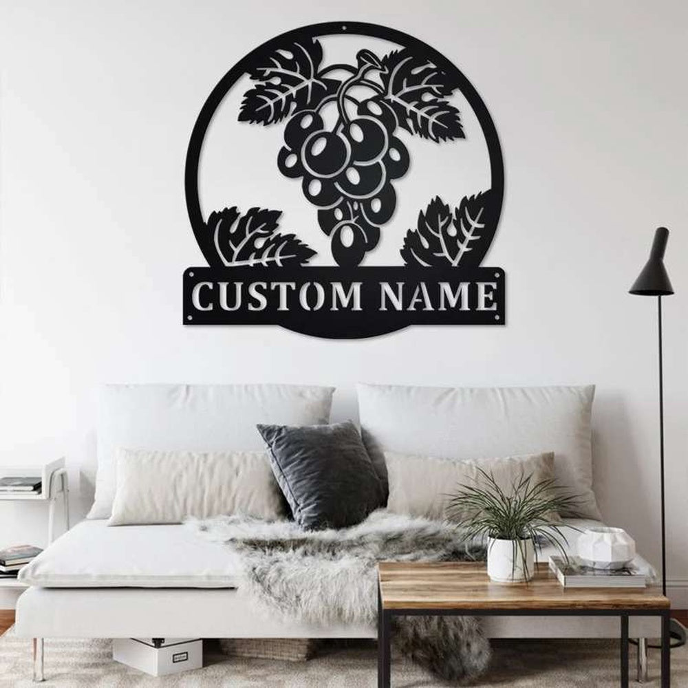 Farm Metal Sign, Personalized Grape Farm Grape Home Decor Grape Lover Farmer Gift