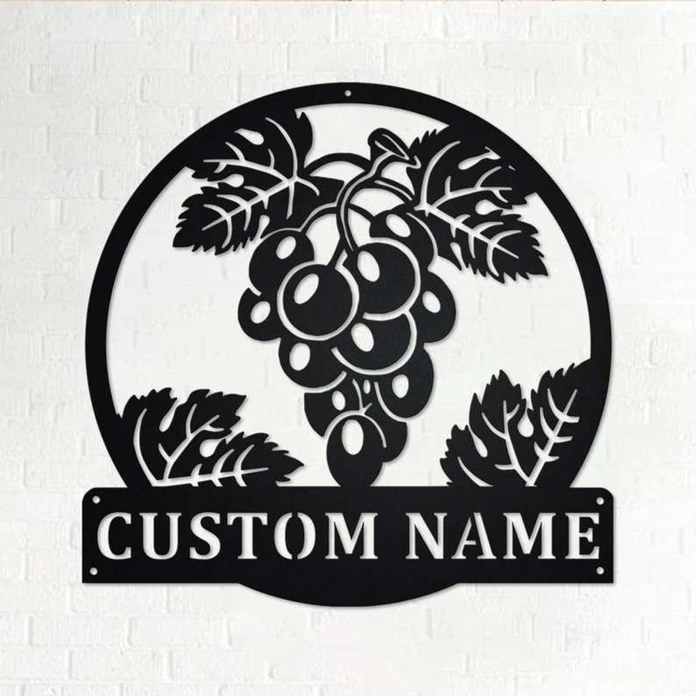 Farm Metal Sign, Personalized Grape Farm Grape Home Decor Grape Lover Farmer Gift