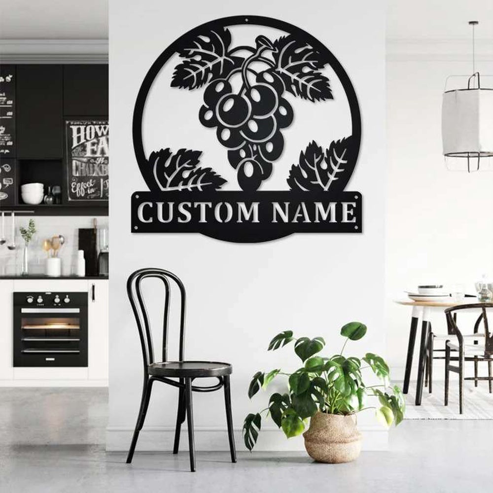 Farm Metal Sign, Personalized Grape Farm Grape Home Decor Grape Lover Farmer Gift