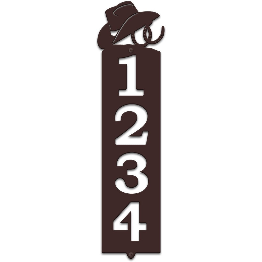 Farm Metal Sign, Personalized Hat and Horseshoes Western Cowboy Address Sign House Number Plaque Custom Metal Sign