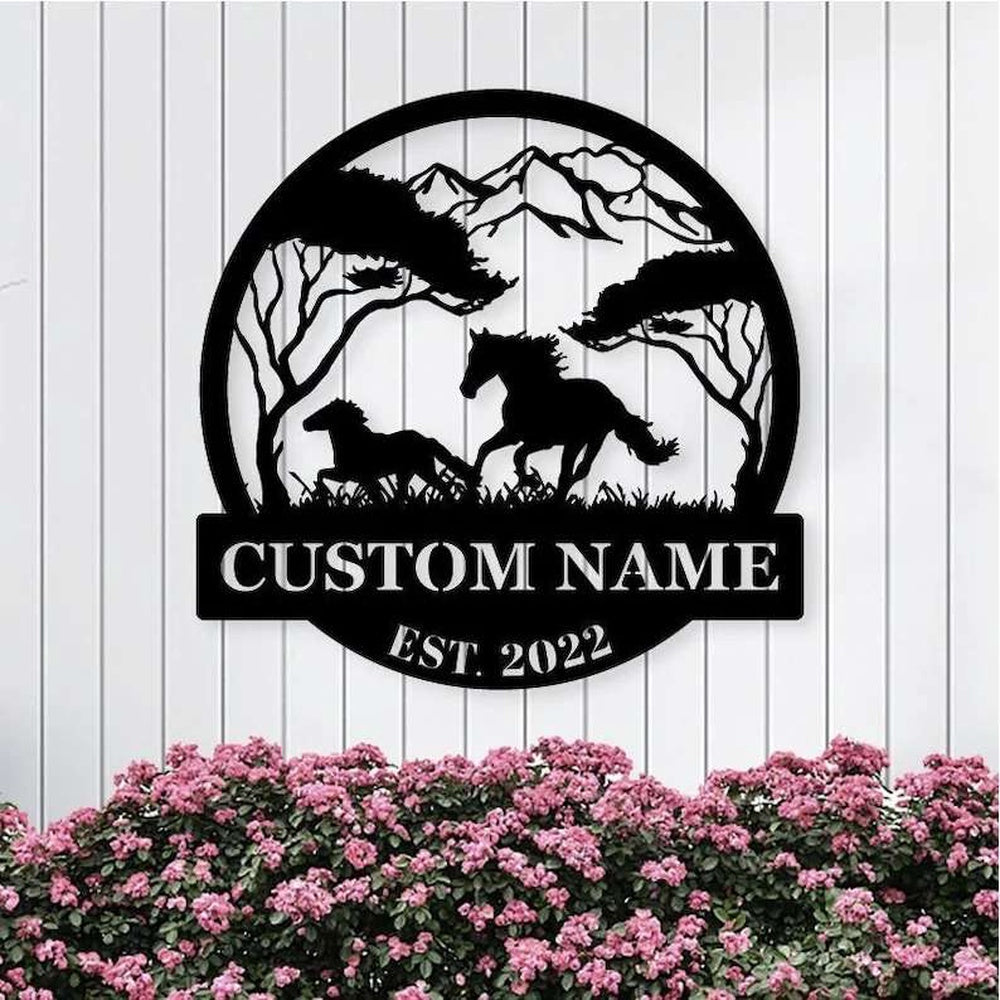 Farm Metal Sign, Personalized Horse Farmhouse Metal Farm Horse Sign