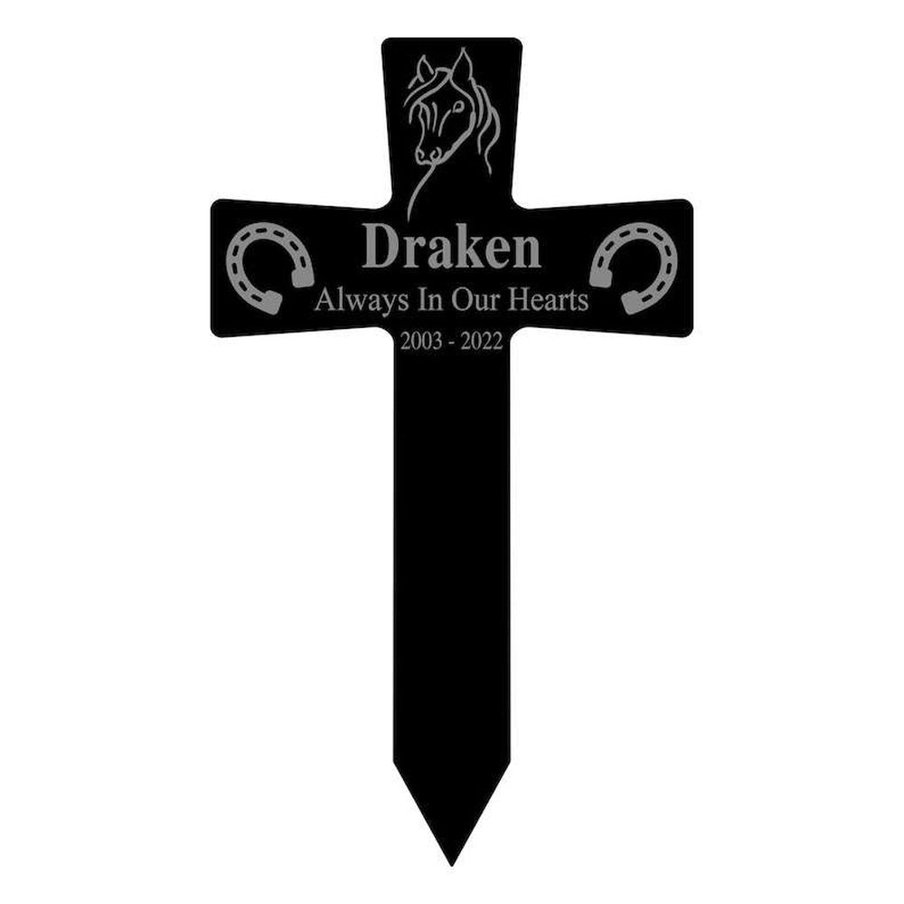 Farm Metal Sign, Personalized Horse Loss Gifts Memorial Sign Always in Our Hearts Yard Stakes Pet Grave Marker Cemetery Decor Custom Metal Sign