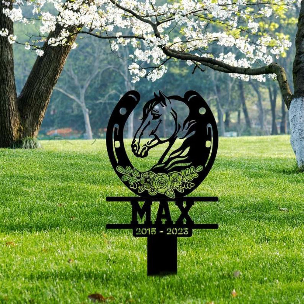 Farm Metal Sign, Personalized Horse Memorial Sign Yard Stakes Grave Marker Cemetery Decor Custom Metal Sign