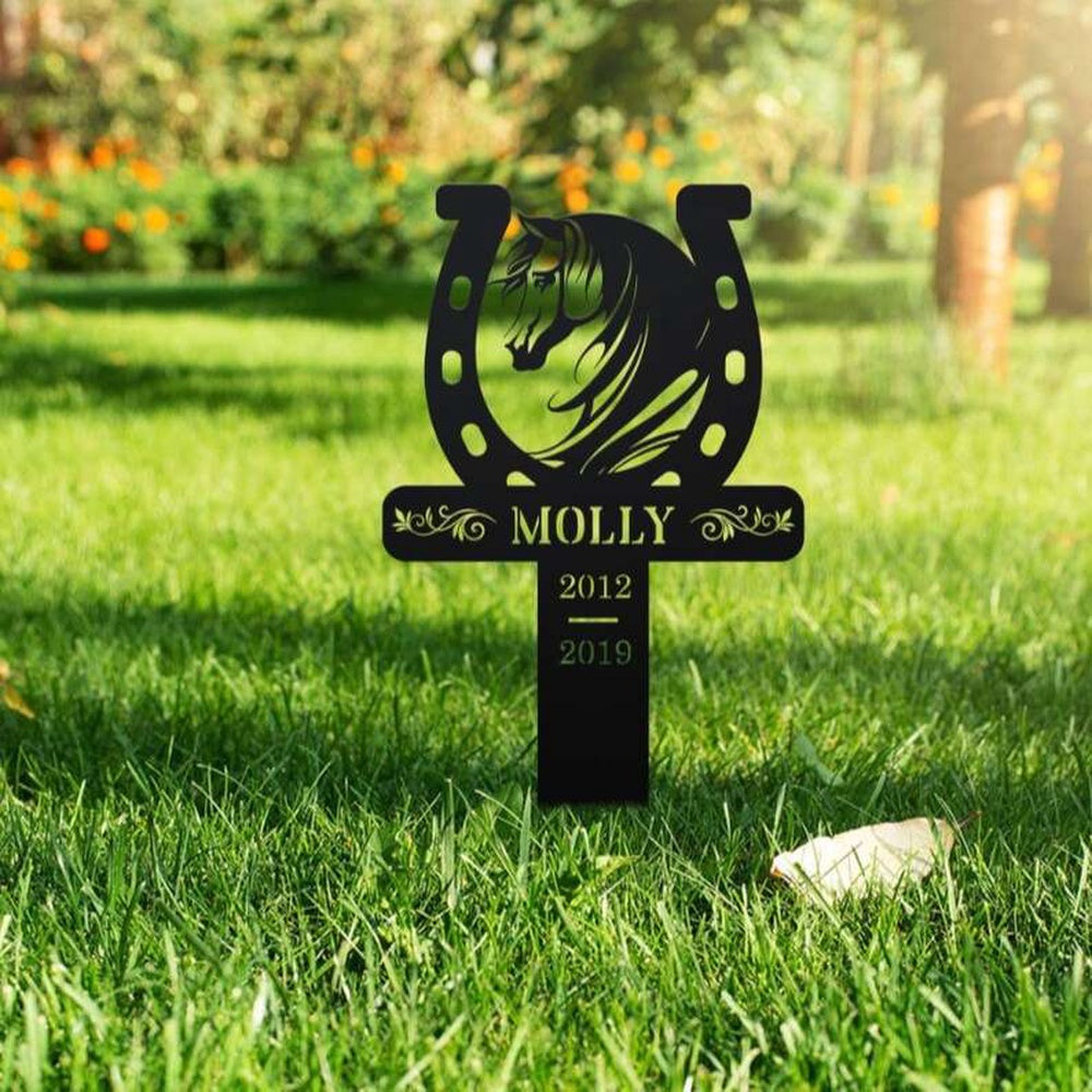 Farm Metal Sign, Personalized Horse Memorial Sign Yard Stakes Grave Marker Cemetery Decor Custom Metal Sign