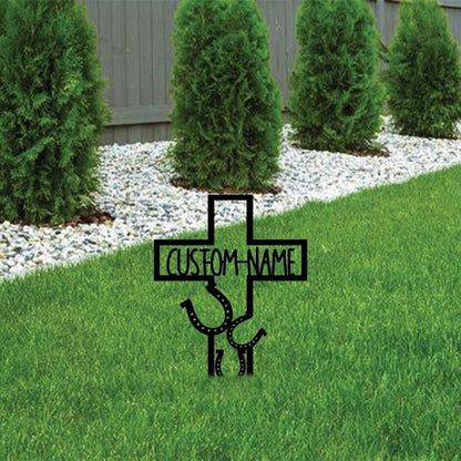Farm Metal Sign, Personalized Horse Memorial Sign Yard Stakes Horseshoes Grave Marker Cemetery Decor Custom Metal Sign